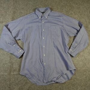 Vintage Ralph Lauren Shirt Mens 15.5 Button Down Cotton Blue Long Sleeve Office